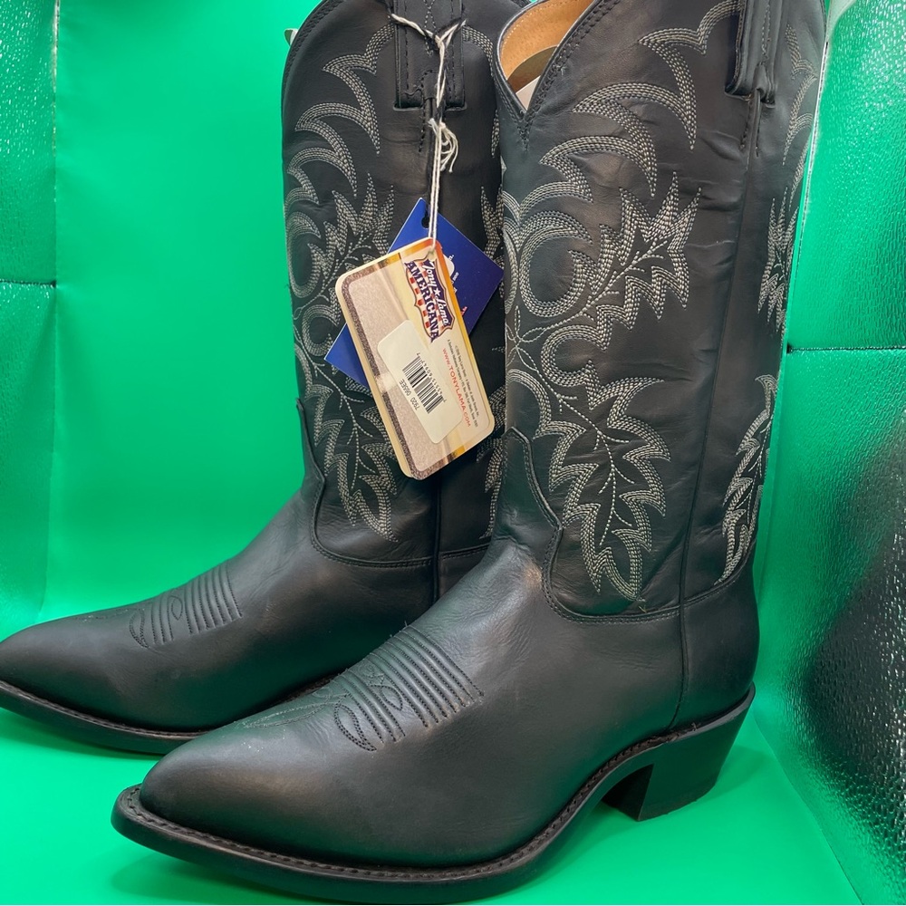 Tony Lama "Stallion" Black Western Boots with Silver Stitching 6.5EE 🤠 - Picture 3 of 7